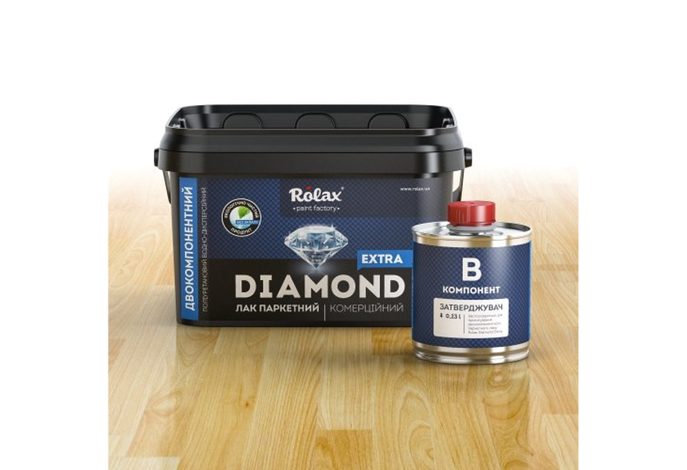 Лак паркетный полиуретановый двухкомпонентный "DIAMOND EXTRA" полуматовый