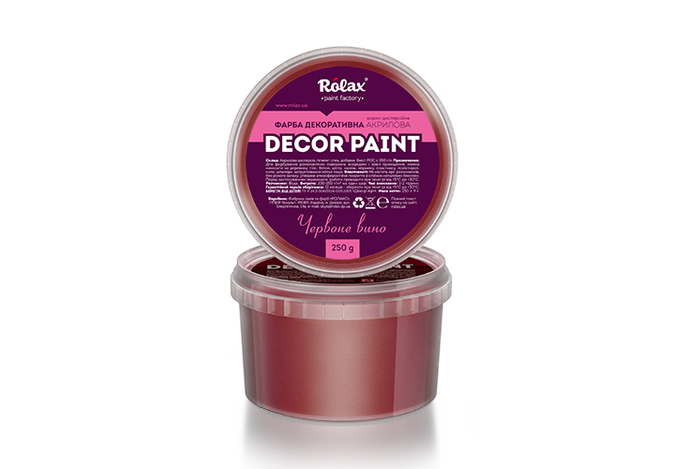 Краска декоративная акриловая "DECOR PAINT" красное вино