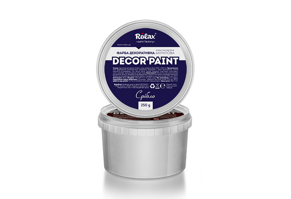 Краска декоративная акриловая "DECOR PAINT" серебро